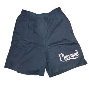 Vtg Y2k Charmed shorts M Black Cotton Embroidered Nwot